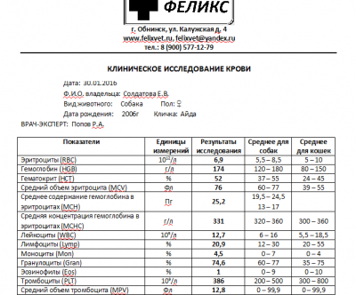 Общий клинический анализ крови